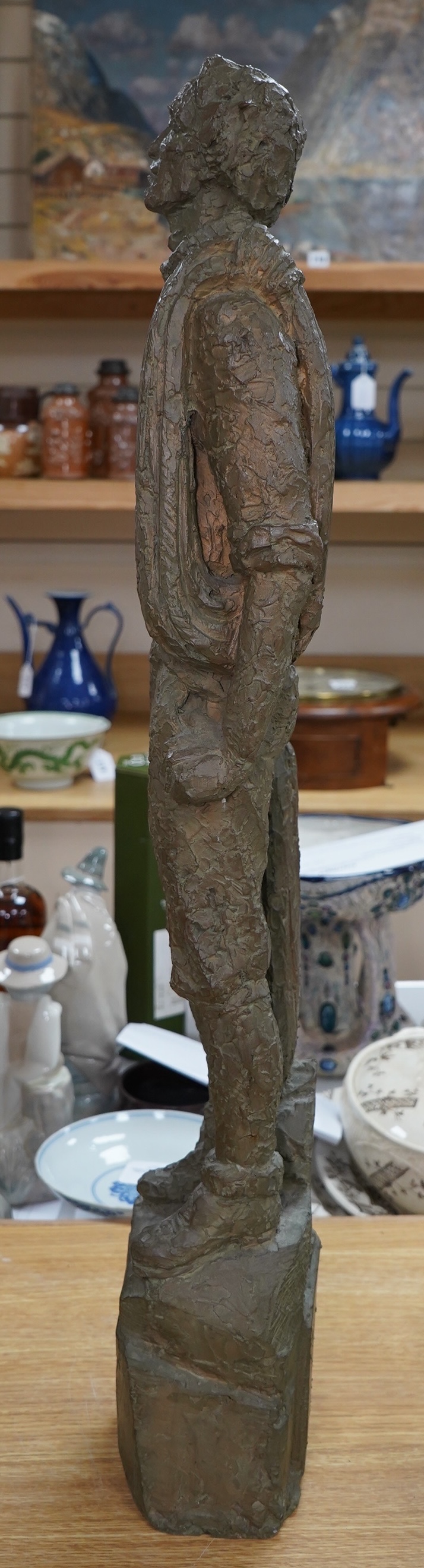Ophelia Gordon Bell, ‘’Challenge’’, a composition sculpture of a mountaineer, signed, 75cm high. Condition - good